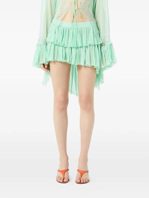 Blumarine asymmetric-hem mini skirt - Green