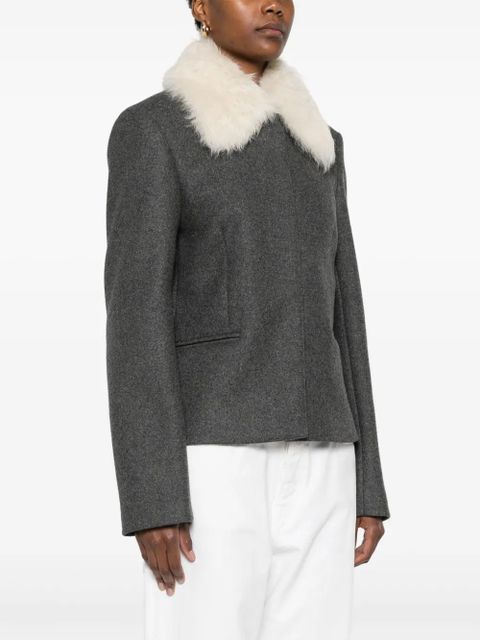 TOTEME shearling-collar jacket - Grey