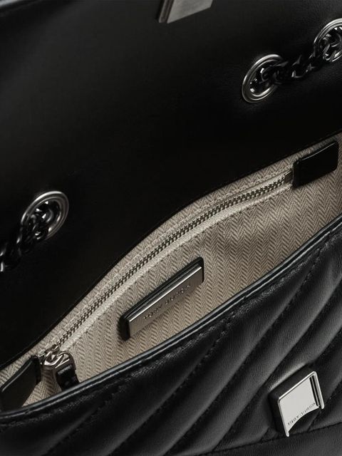 Tory Burch small Kira Chevron Powder coated convertible shoulder bag - Black