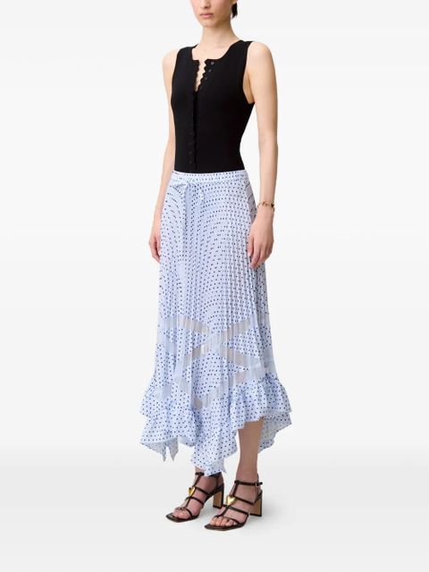 Claudie Pierlot polka-dot midi skirt - Blue