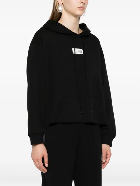MM6 Maison Margiela numbers-patch hoodie - Black