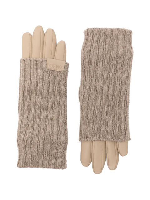LOEWE ribbed panel gloves - Neutrals - zdjęcie produktu nr 1