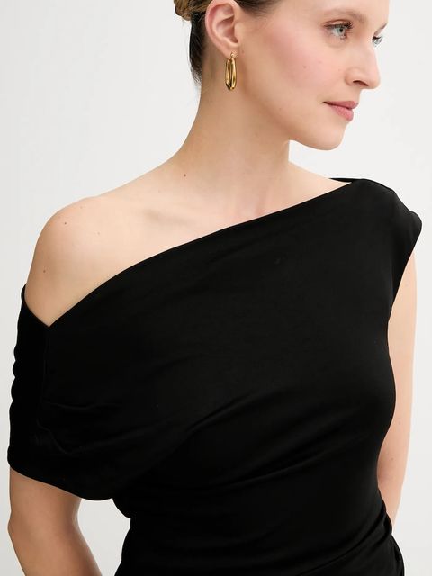 BOSS bluzka damska kolor czarny gładka 50540862