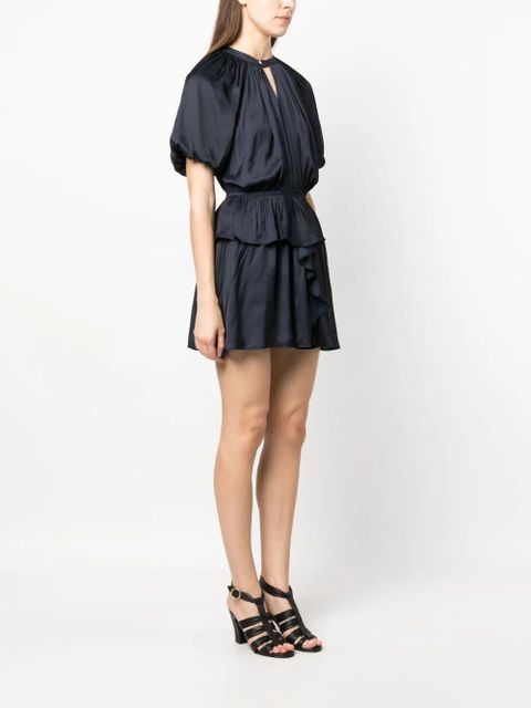 Zadig&Voltaire Romina puff-sleeve ruched mini dress - Blue