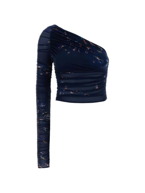 Blumarine printed one-shoulder top - Blue - zdjęcie produktu nr 1