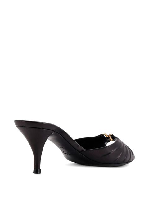 Saint Laurent logo-plaque sandals - Black