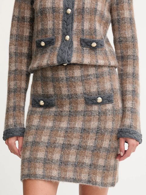 Joop! spódnica z dodatkiem wełny kolor brązowy midi ołówkowa 30048472 - zdjęcie produktu nr 1