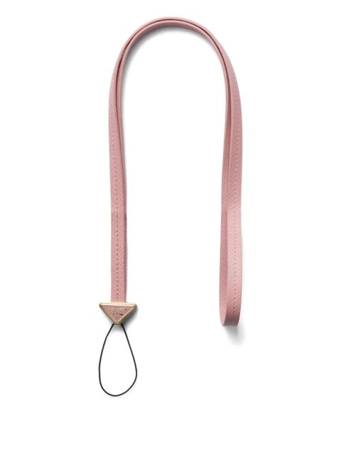Prada triangle-logo Saffiano leather phone strap - Pink - zdjęcie produktu nr 1