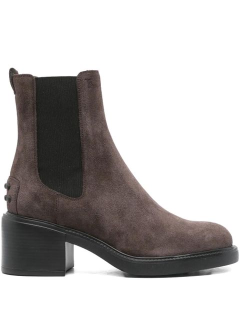 Tod's 60mm elastic-panel block-heel boots - Brown - zdjęcie produktu nr 1