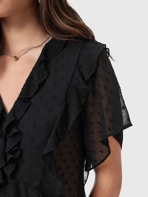 AllSaints sukienka MARI kolor czarny maxi rozkloszowana W016DD - zdjęcie produktu nr 2