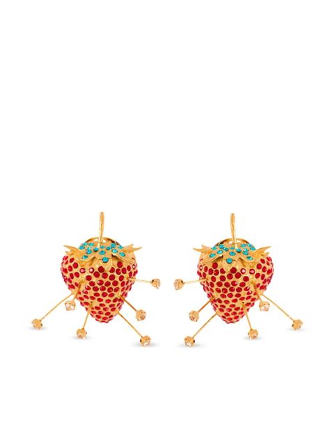 Balmain strawberry rhinestones earrings - Gold - zdjęcie produktu nr 1