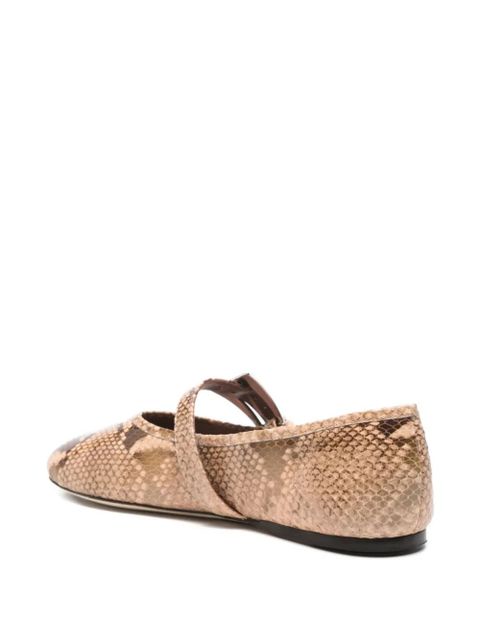 Paris Texas Sveva snakeskin buckle ballet flats - Neutrals - zdjęcie produktu nr 2