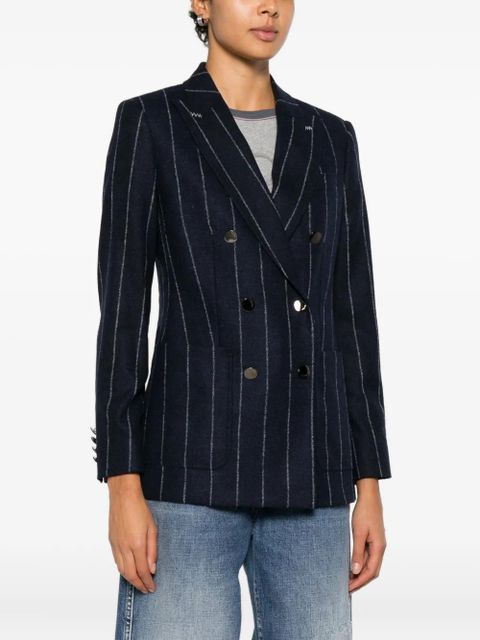 Max Mara pinstripe double-breasted jacket - Blue