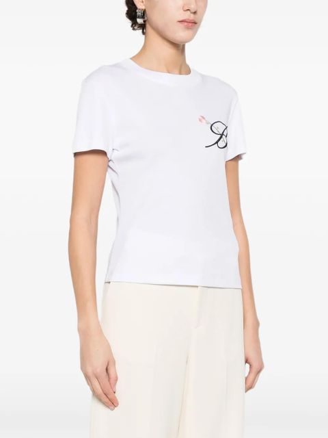 Blumarine floral-detail T-shirt - White