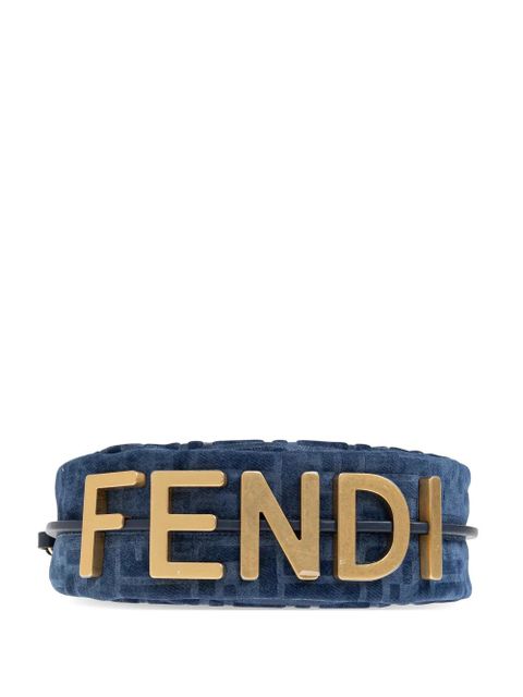 FENDI mini Fendigraphy monogram-logo shoulder bag - Blue