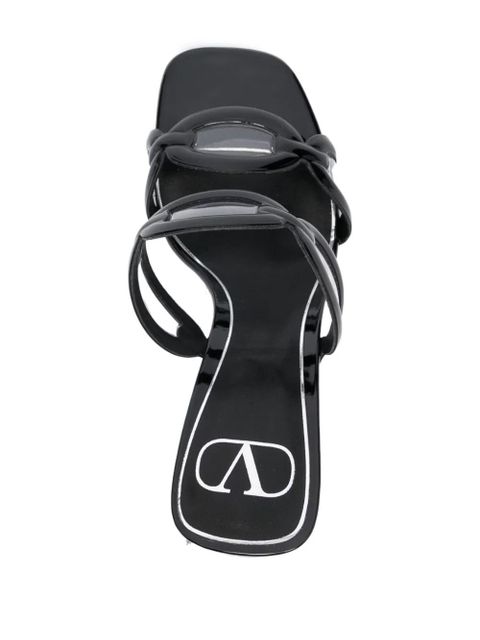 Valentino Garavani Chain 1067 100mm leather sandals - Black