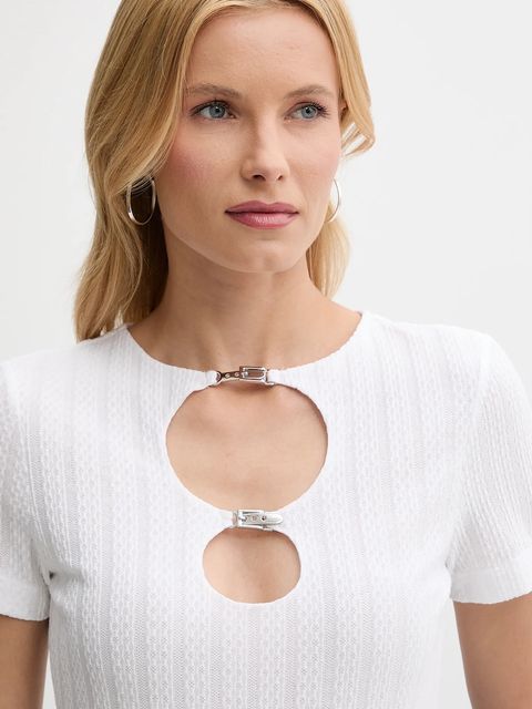 Guess t-shirt VALERIA damski kolor biały W5YP09 KCXS1