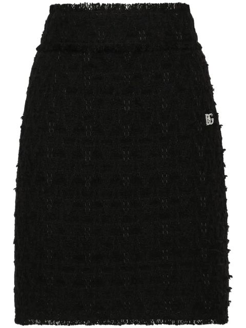 Dolce & Gabbana side-slit rush-stitch midi skirt - Black - zdjęcie produktu nr 1
