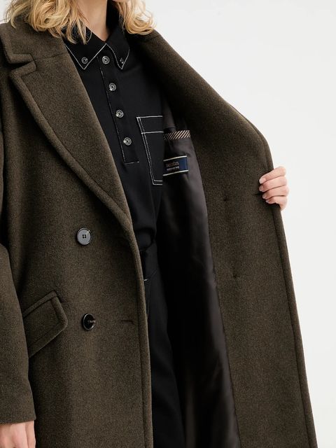 Sessun płaszcz z wełną kolor zielony 25112001