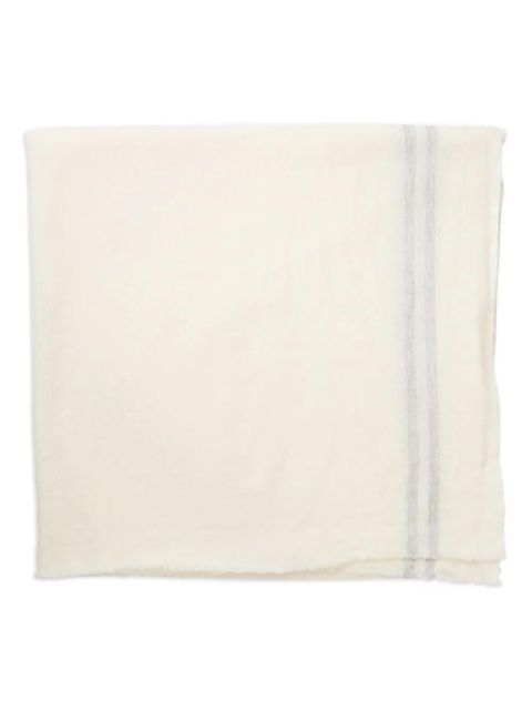 Comme Des Garçons x William Welstead stripe-detail scarf - Neutrals - zdjęcie produktu nr 1