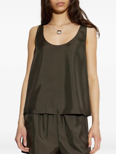 Róhe scoop-neck sleeveless top - Brown