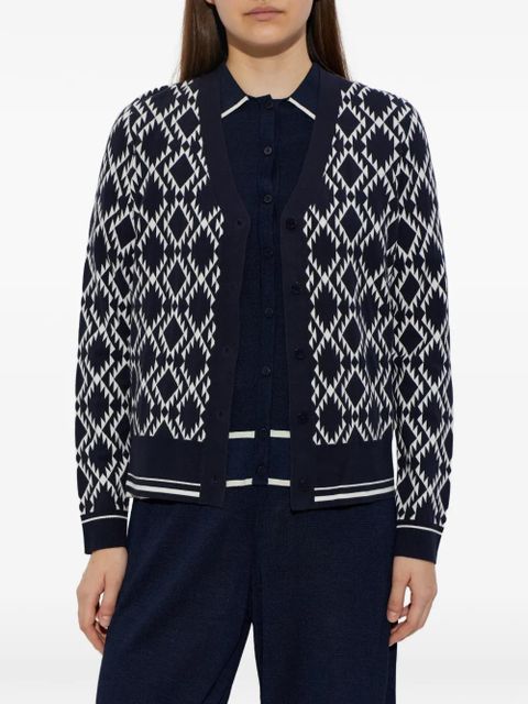 BOGNER Amber diamond-pattern cardigan - Blue