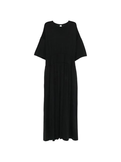 TOTEME short-sleeve pleated midi dress - Black - zdjęcie produktu nr 1