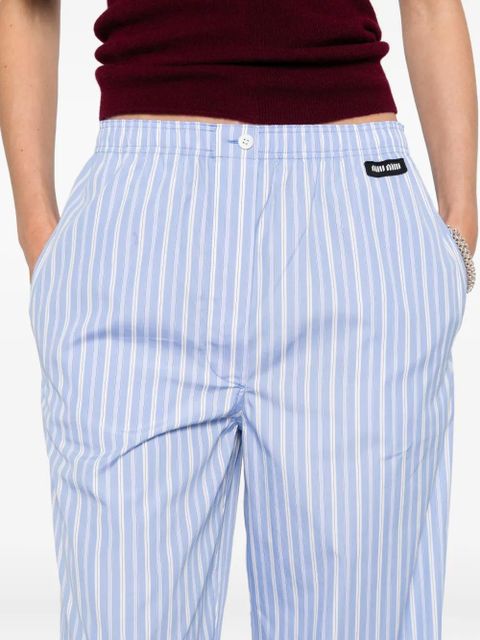 Miu Miu striped cotton trousers - Blue - zdjęcie produktu nr 1