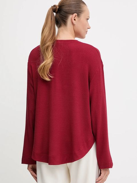 BOSS bluza lounge damska kolor bordowy gładka 50535769