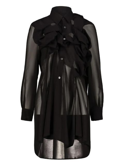 Comme Des Garçons ruffled woven shirt - Black - zdjęcie produktu nr 1