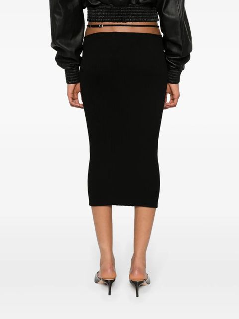 AMIRI strap-detail pencil midi skirt - Black