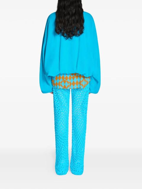 DRIES VAN NOTEN draped jersey jacket - Blue