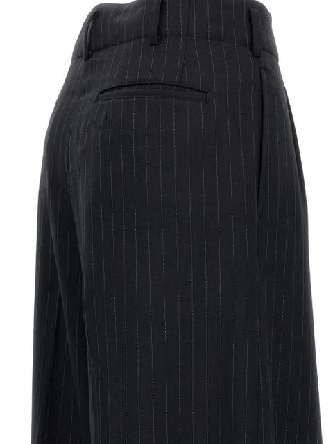 Comme Des Garçons pinstripe cuffed trousers - Black