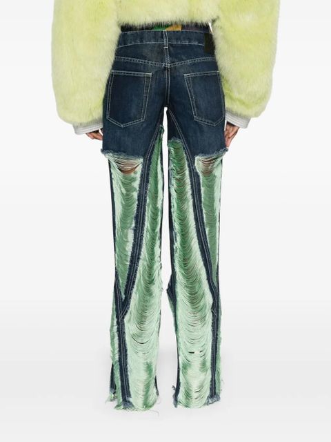 Off-White shredded jeans - Blue