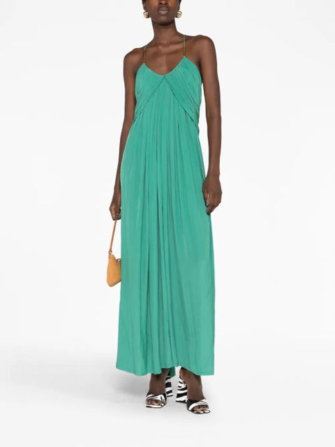 Lanvin embellished pleated maxi dress - Green