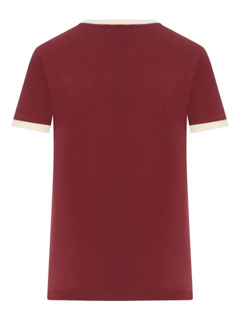 Miu Miu contrast-trim T-shirt - Red - zdjęcie produktu nr 2