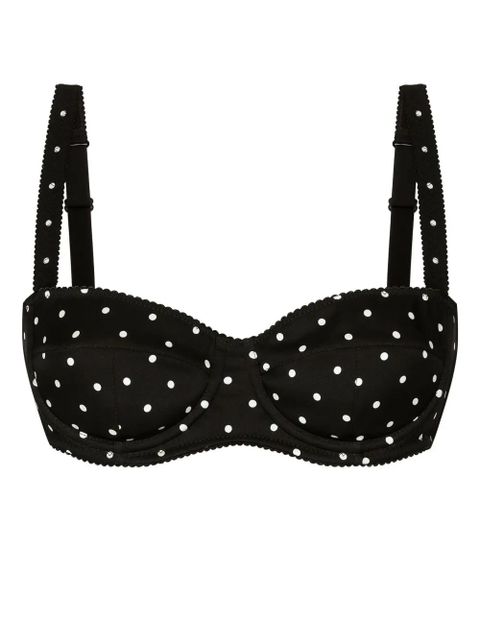 Dolce & Gabbana polka dot-print balconette bra - Black - zdjęcie produktu nr 1