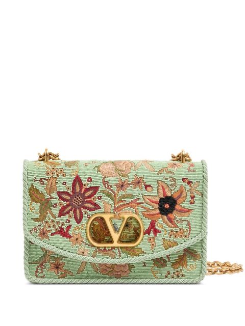 Valentino Garavani floral-embroidered shoulder bag - Green - zdjęcie produktu nr 1