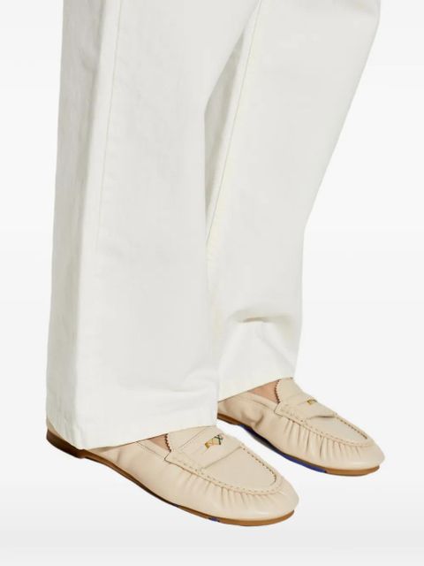 Burberry Fawn ruched leather ballet flats - Neutrals