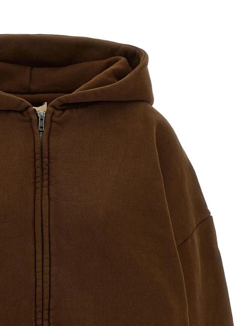 ENTIRE STUDIOS garment-dyed thermal hoodie - Brown