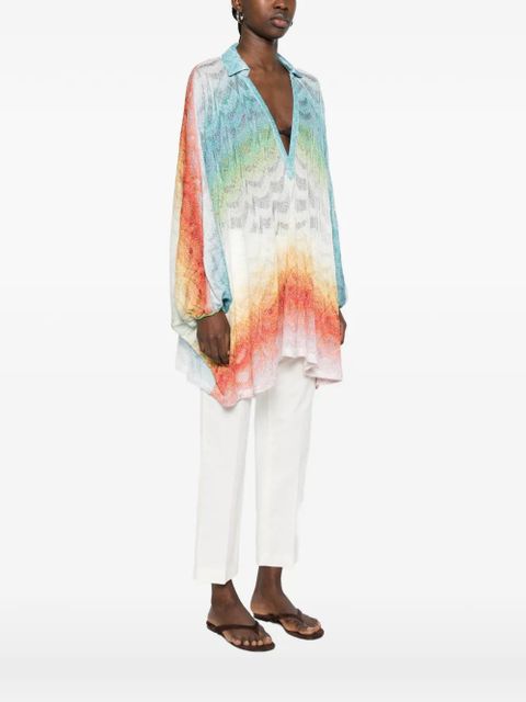 Missoni V-neck patterned beach cover-up - Orange
