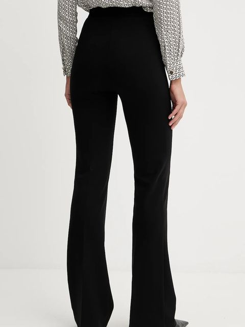 Pinko spodnie damskie kolor czarny dzwony high waist