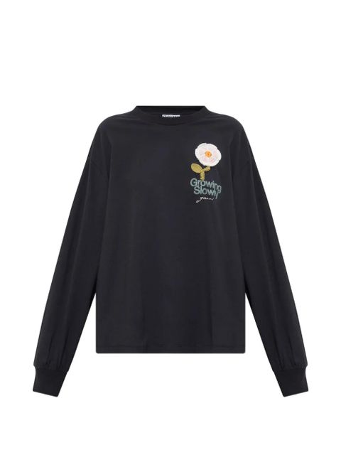 GANNI logo-embroidered sweatshirt - Black - zdjęcie produktu nr 1