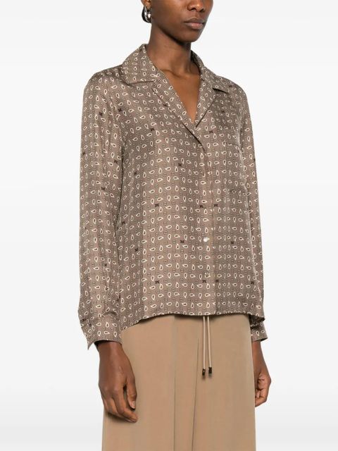 Max Mara buttoned patterned top - Brown