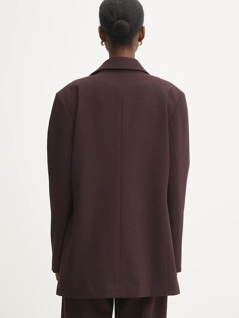 Answear.LAB marynarka kolor bordowy jednorzędowa gładka