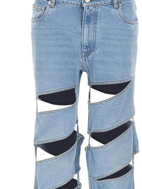 Coperni spiral cut-outs straight jeans - Blue