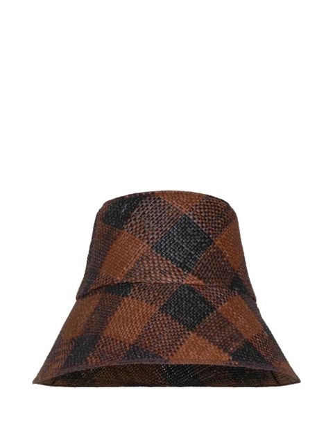Johanna Ortiz Heaven And Earth checked hat - Brown - zdjęcie produktu nr 1