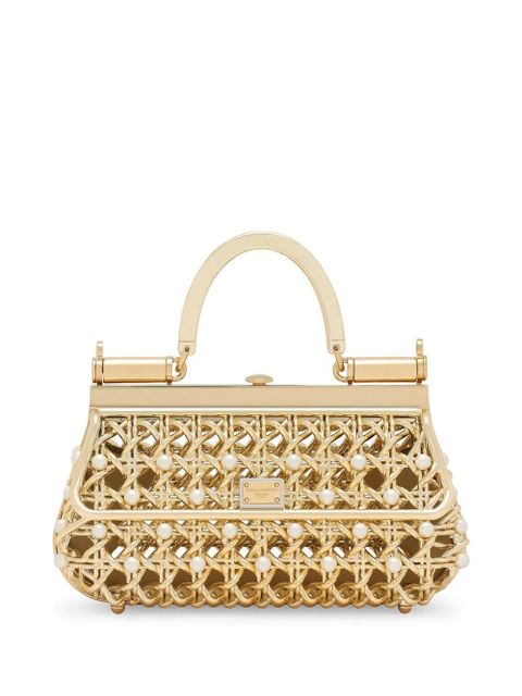 Dolce & Gabbana pearl-embellished caged tote bag - Gold - zdjęcie produktu nr 1