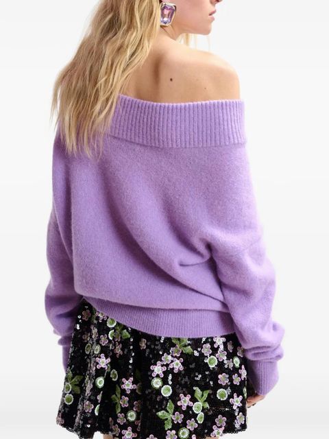 Essentiel Antwerp Joff long-sleeve off-shoulder sweater - Purple
