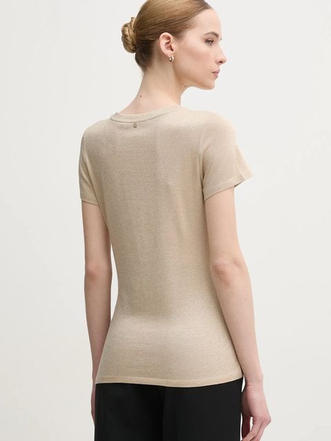 Marc Aurel t-shirt damski kolor beżowy 7632-7000-73813